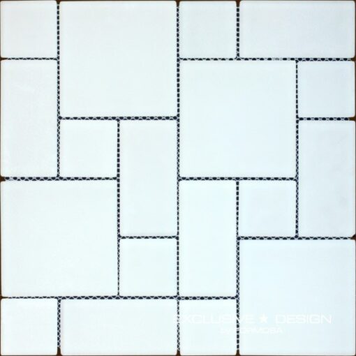 Mozaic alb sticla -MGL06-XX-01 pentru baie si bucatarie