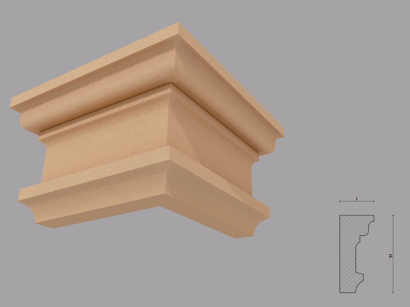 Capitel Pilastru FP702-200 250x310x100 mm - imagine 2