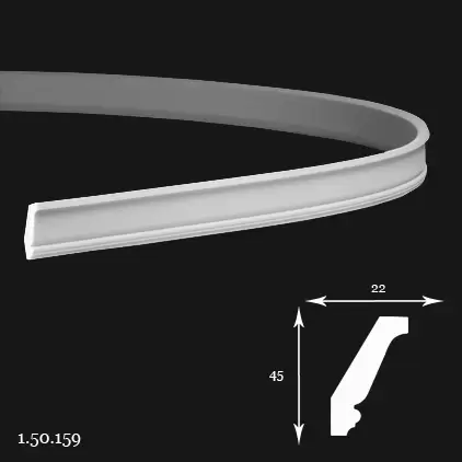 Cornișă Poliuretan Gaudi 1.50.159 Flexibil 45x22x2000 mm