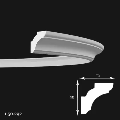 Cornișă Poliuretan Gaudi 1.50.292 Flexibil 25x25x2000 mm