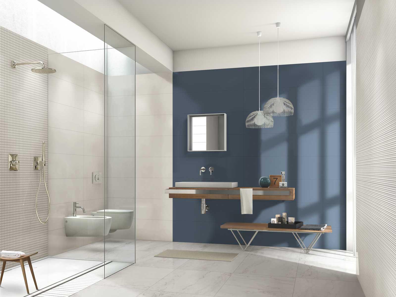 Faianta Albastra Rectificata Mata Marazzi Colorplay Blue 30X90 cm M4J9 - imagine 2