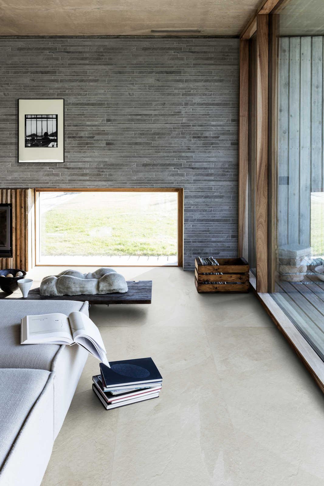 Gresie Alba Rectificata Structurata Marazzi Ardesia Bianco 30X60 cm M058 - imagine 2