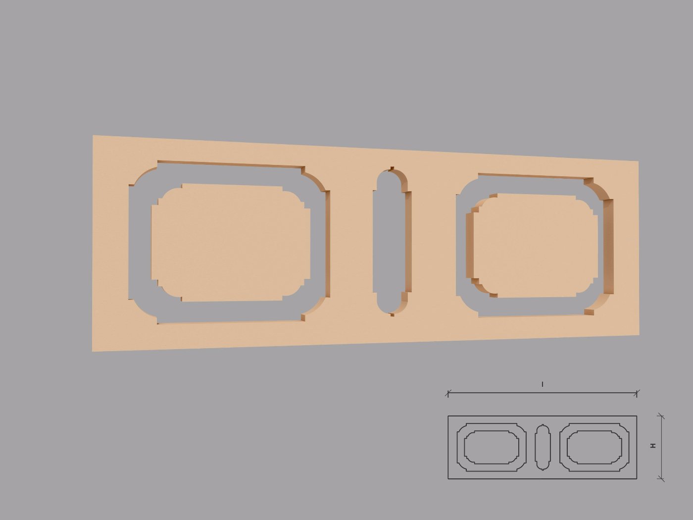 Ornament fatada FPADE02 1200x400x40 mm