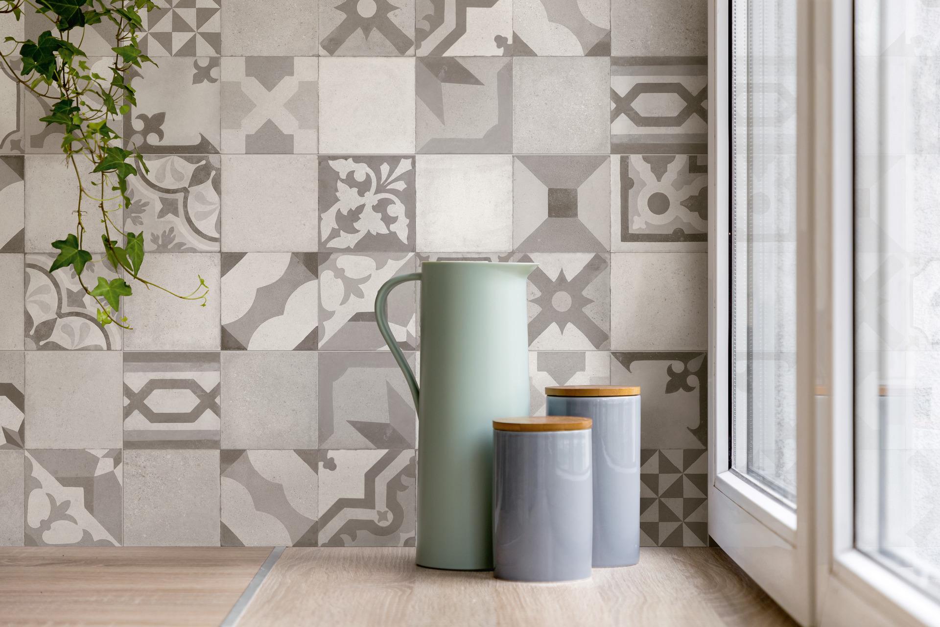 Placa decorativa Marazzi Work Grey Decoro Vintage 30x90 cm Rectificata M13C - imagine 2