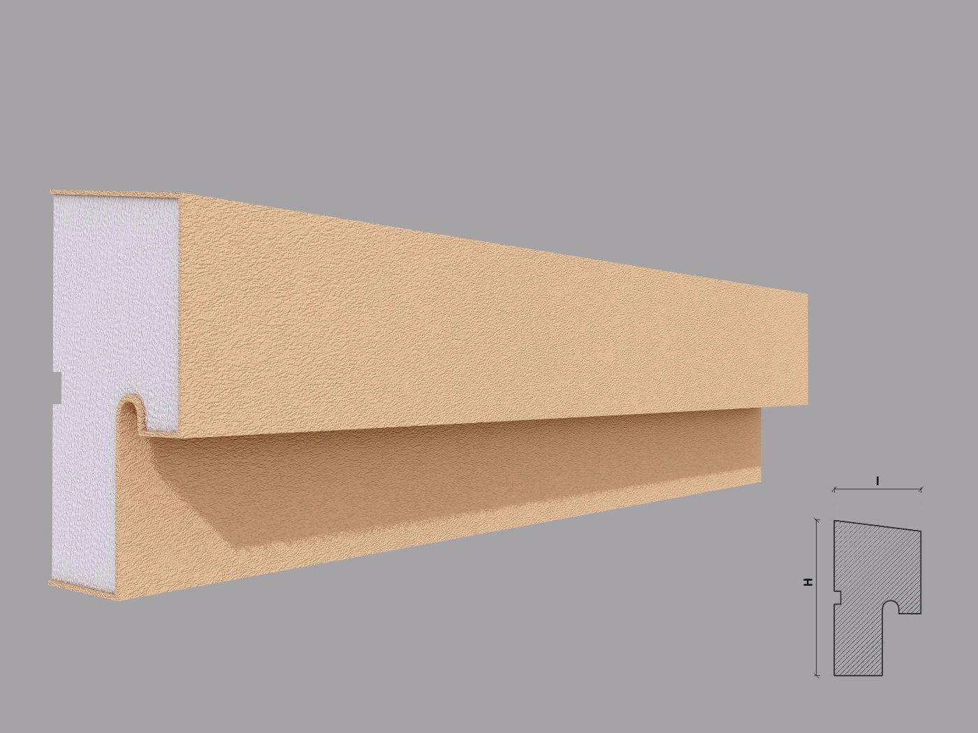 Solbanc pervaz exterior FP204 67x120x2000 mm - imagine 3